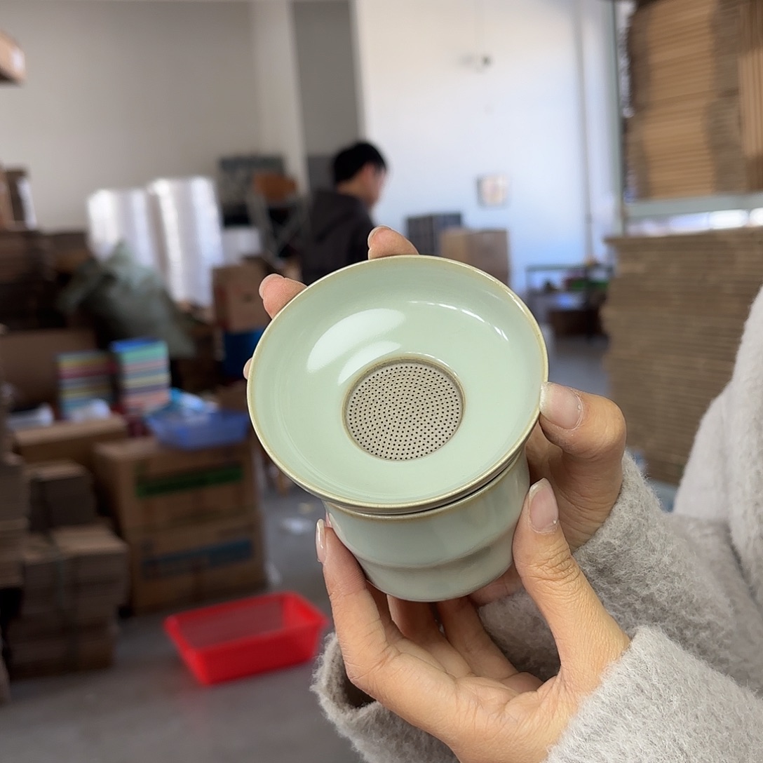龙泉云间青瓷小米茶器