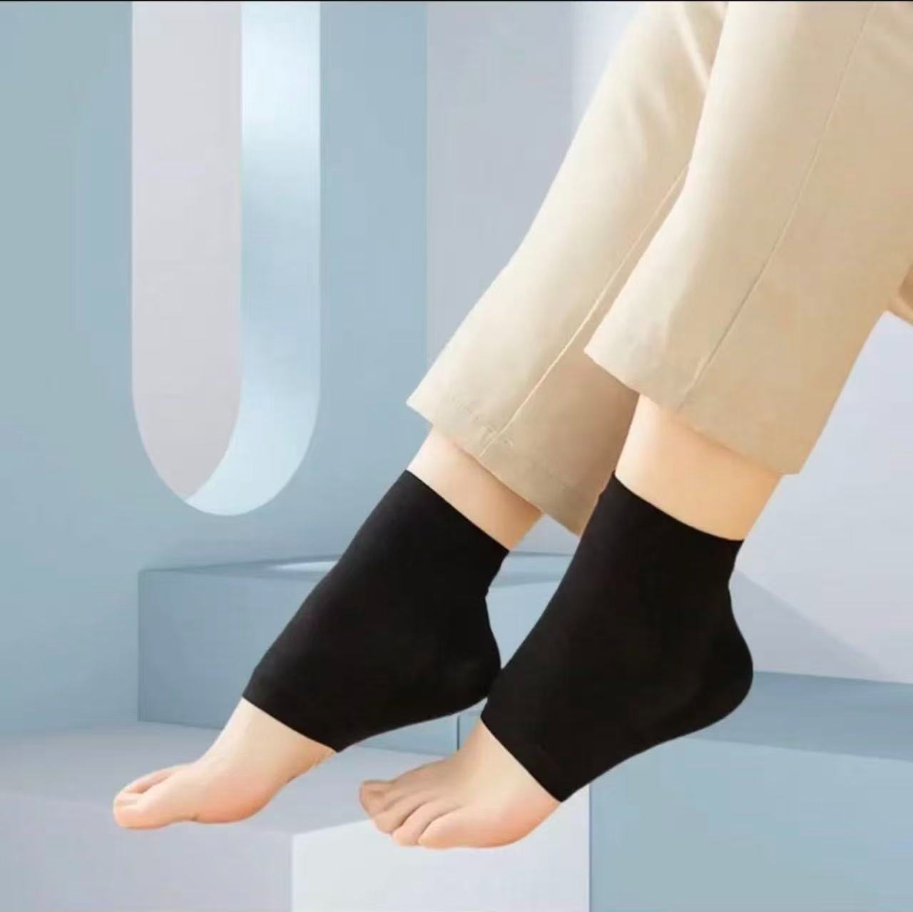 足跟套脚后跟干裂开裂防裂套保湿袜子硅胶后跟透气防磨保护套