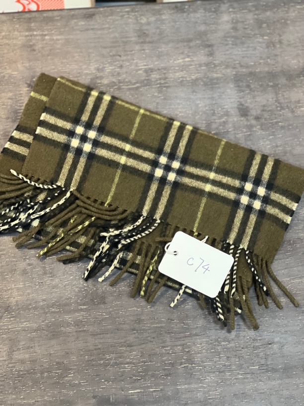 95新 BURBERRY/博柏利 夏七中古/格纹围巾c74