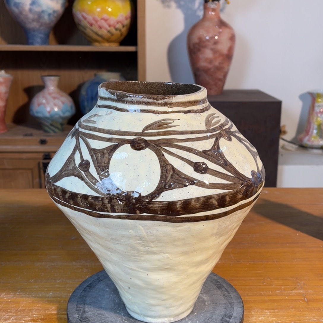 摆件陶景德镇陶瓷高24.5内口10瑕疵