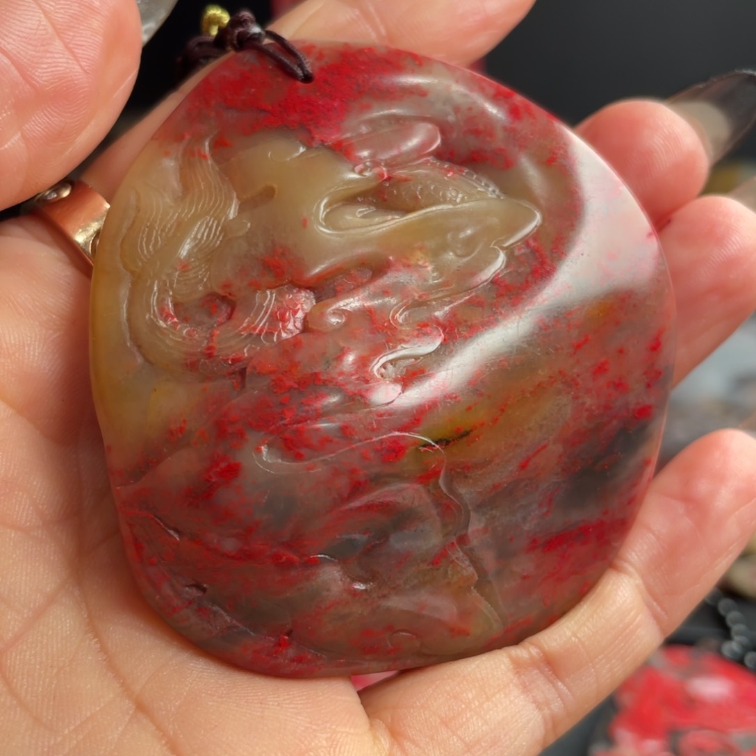 昌化鸡血石听*昌化鸡血石手玩