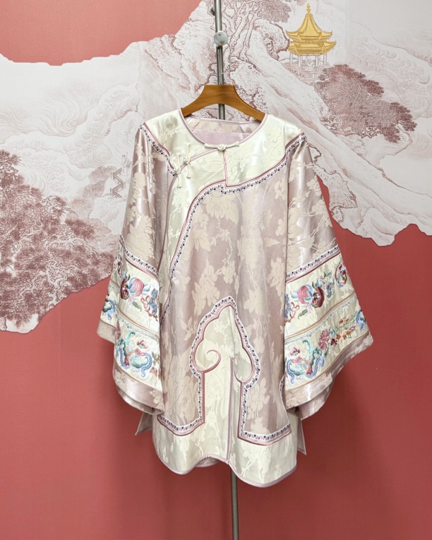 卿风231409提花缎重工刺绣复刻版大袖二大衫上衣格格服