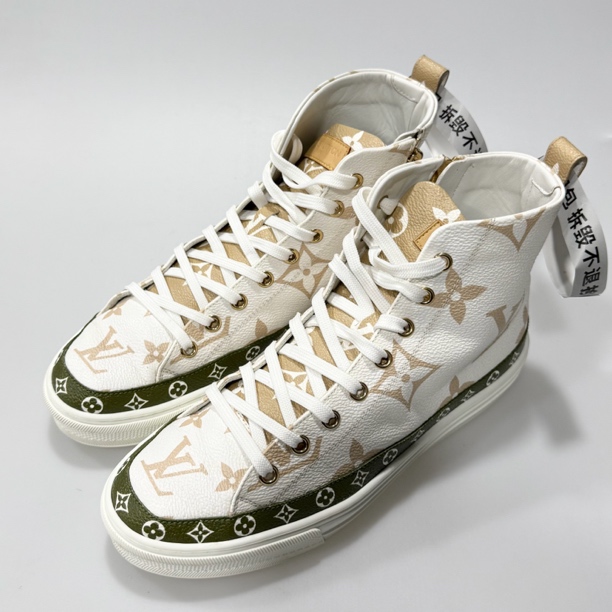 99新 LouisVuitton/路易威登 37.5码Lv stellar 满印高帮板鞋98新