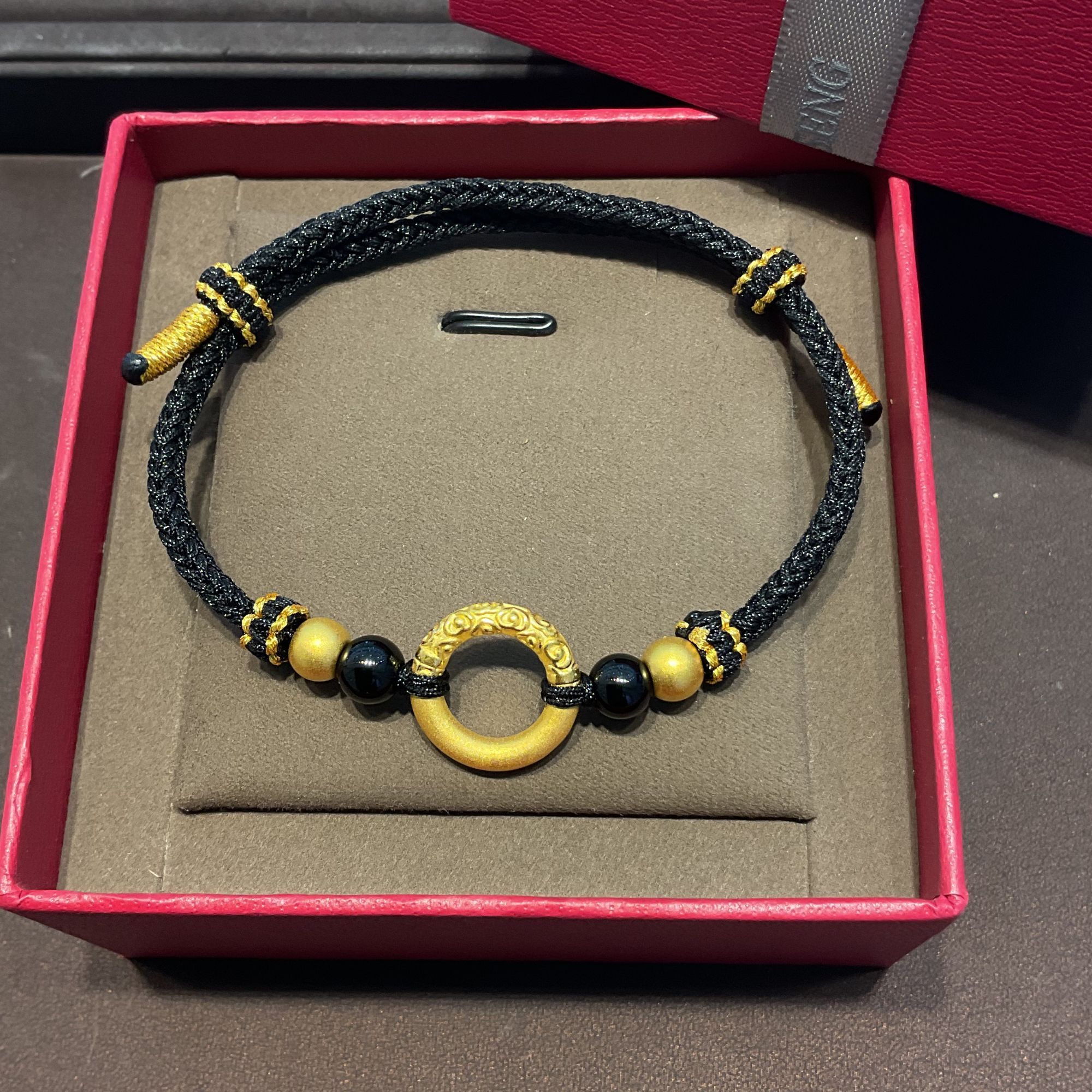 Chow Tai Seng/周大生足金平安扣转运珠手链