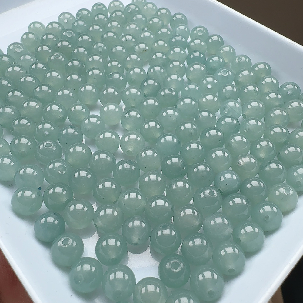 卡8mm 天然缅料A货翡翠 蓝水散珠 多样性发一颗