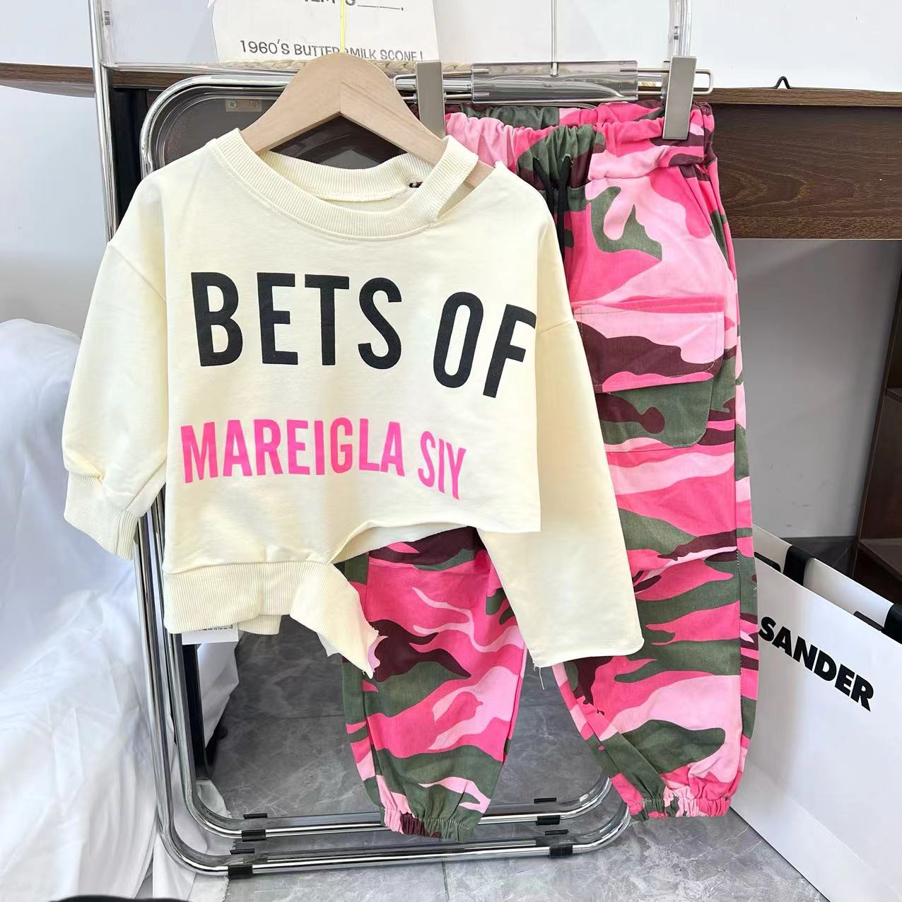 儿童2025春季新款时尚百搭潮流休闲运动套装B0639