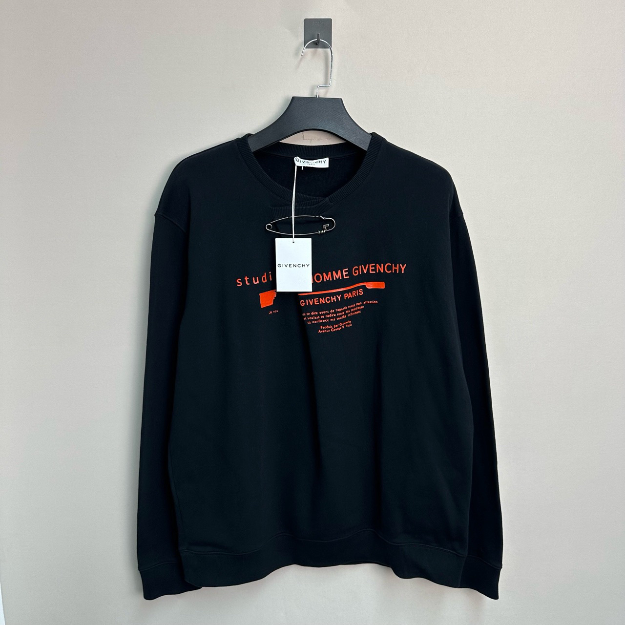 全新未使用 Givenchy/纪梵希 新款回形针印花卫衣/XXL码/价11190