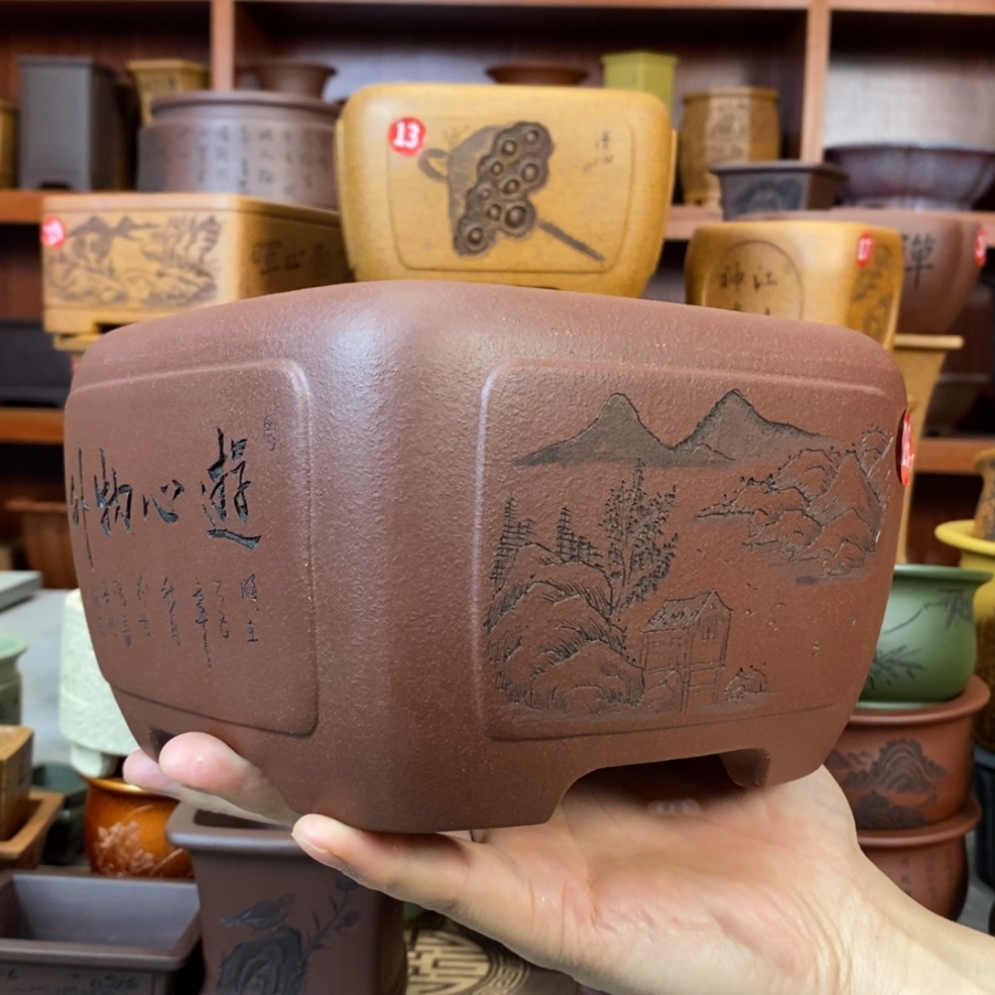 紫砂花盆盆景花盆