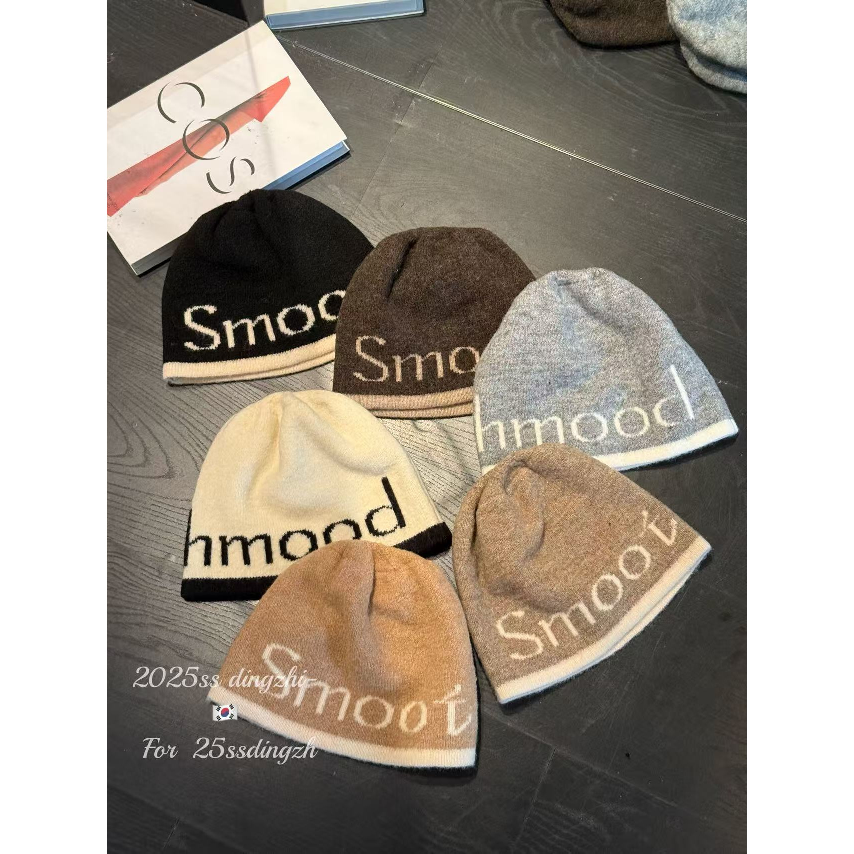 【灰灰穿搭】小众个性字母韩版套头冷帽秋冬毛线帽（H8919）