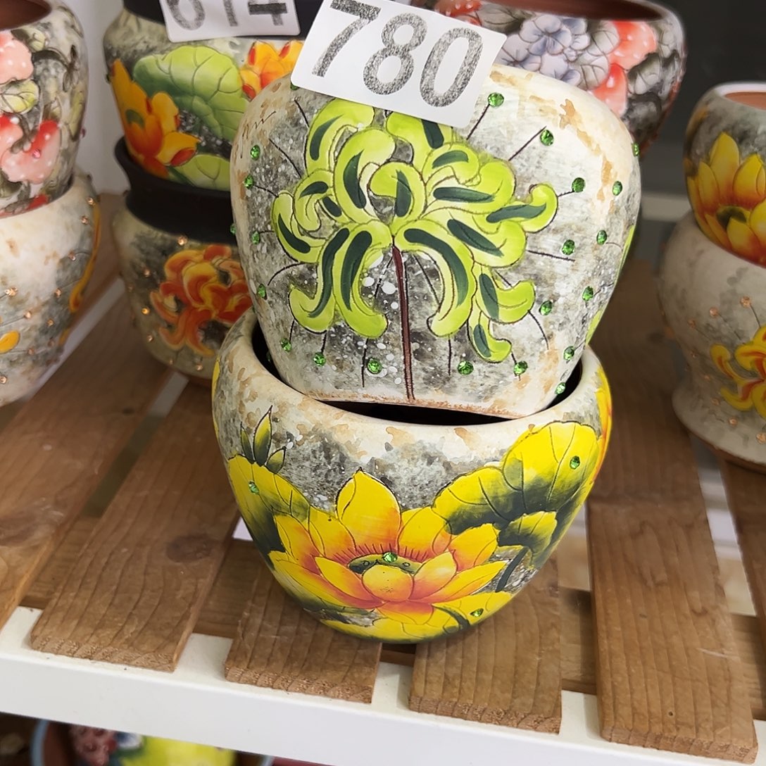 景德镇炫彩手绘景德镇陶瓷花盆