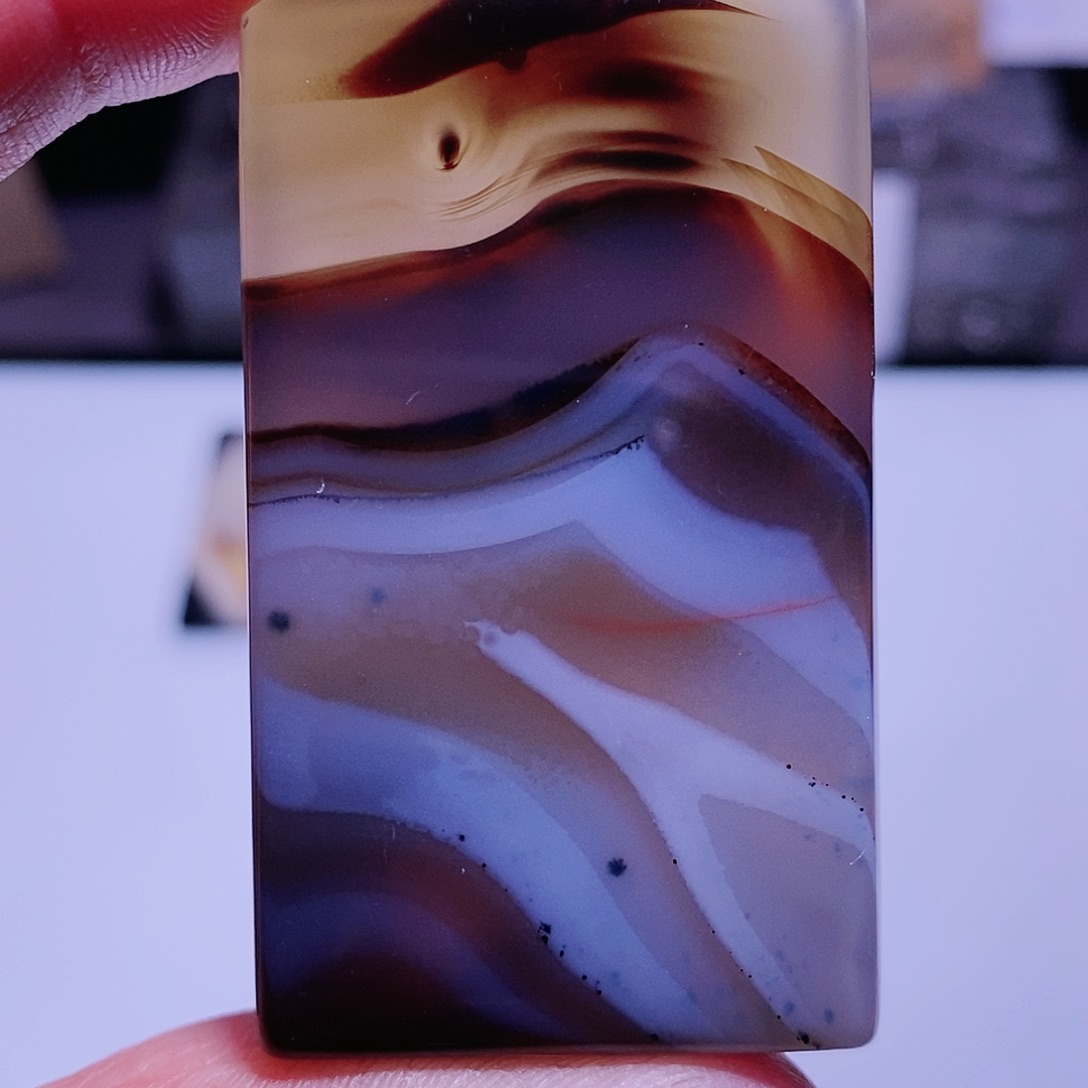 玛瑙/玉髓珠宝半成品未镶嵌高原雪山