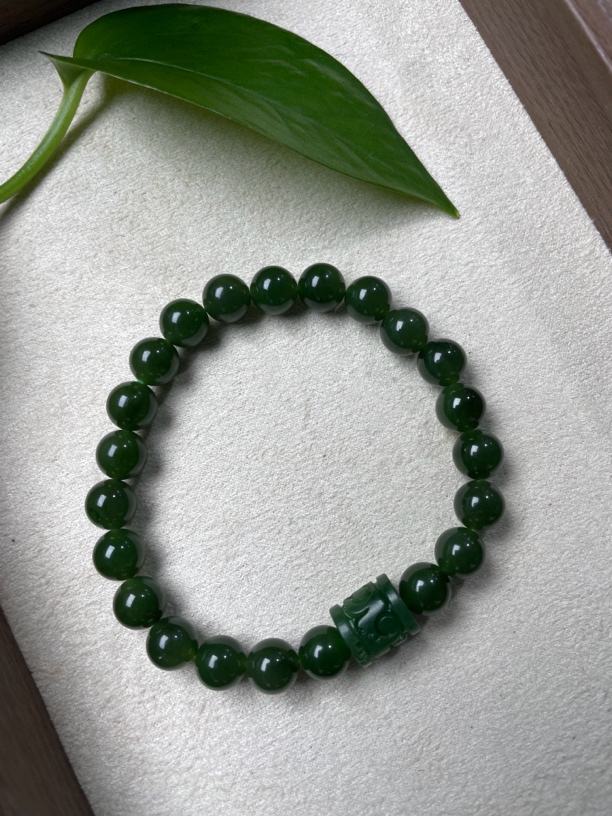 2118和田碧玉路路通单圈手链8mm