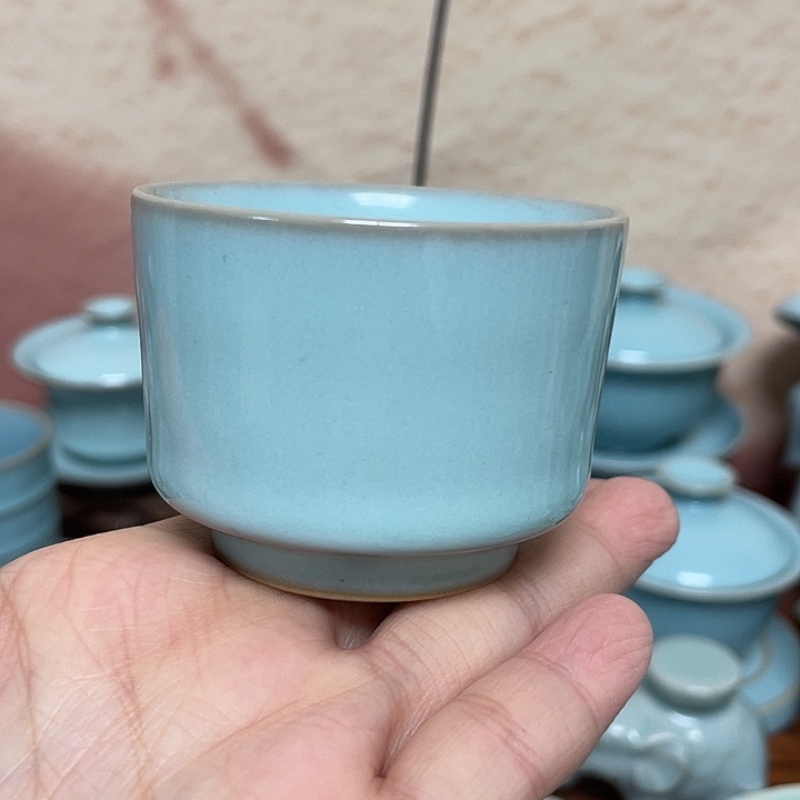 杯子赵志强风穴土马蹄杯不开片微微瑕