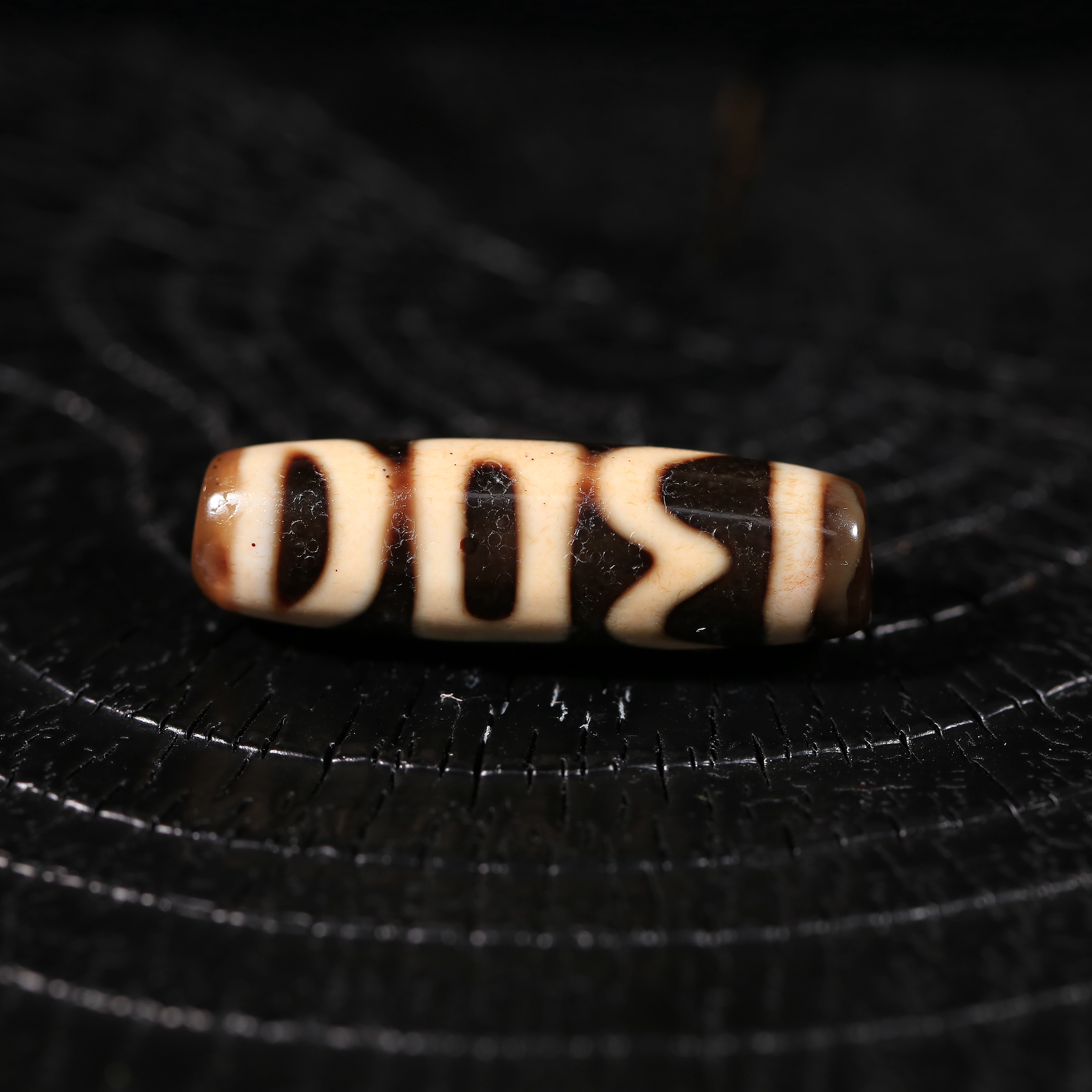 甜珠阁【行运任晓潘顶料】满砂息增怀老台湾精品天珠锁骨37.7*13mm