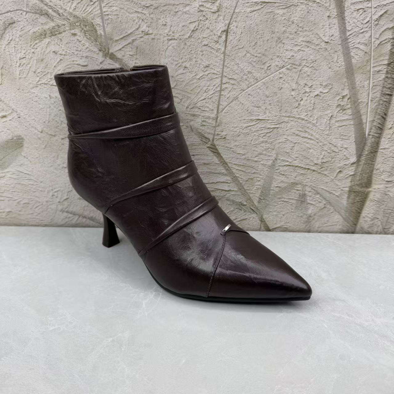 短靴女女靴子（羊皮）女 27-130 绒 咖色