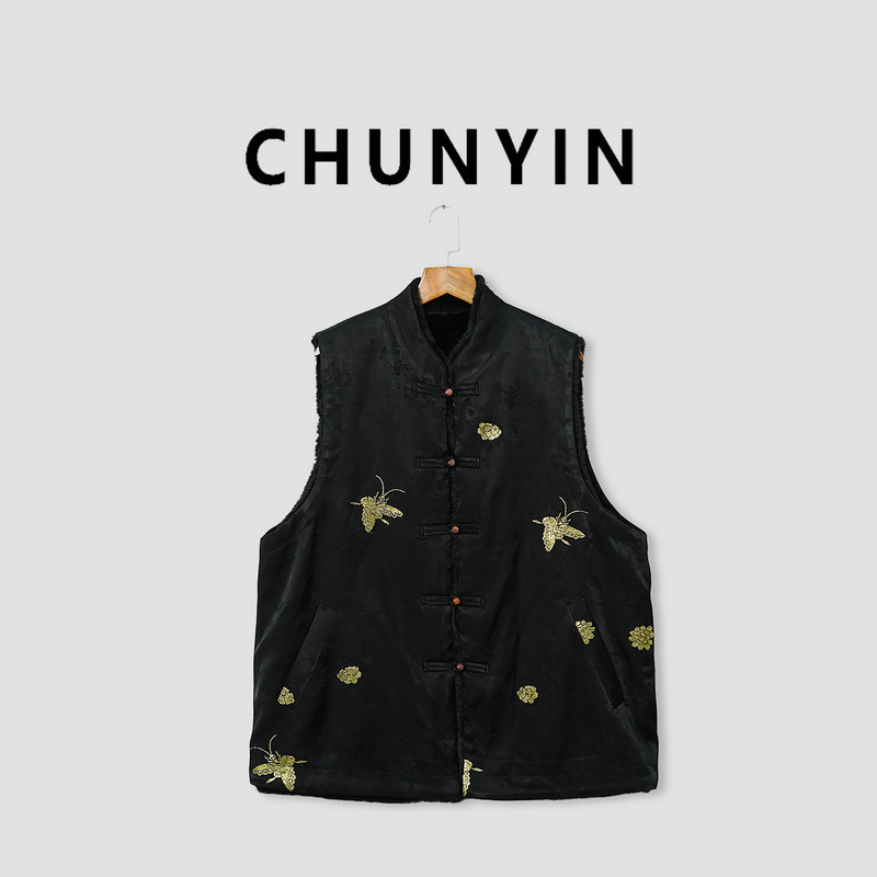 李心儿【黄蝶恋马甲双面穿】休闲时尚个性气质百搭宽松马甲29308新