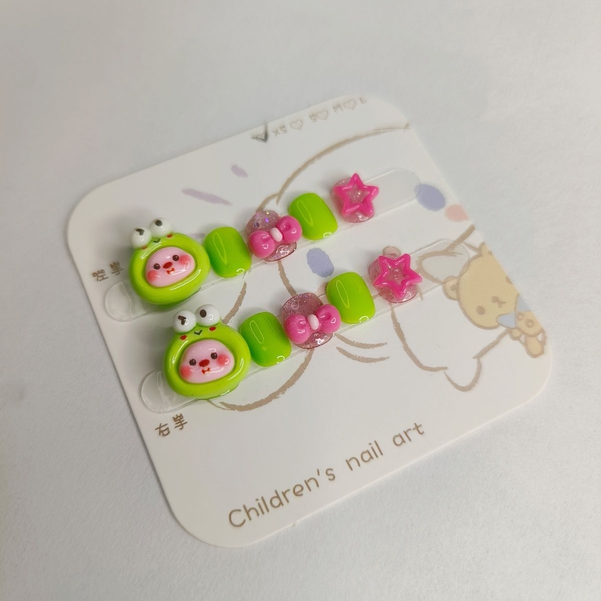 2025甜美小清新穿戴甲纯手工卡通女孩泫雅风可拆卸贴片可爱