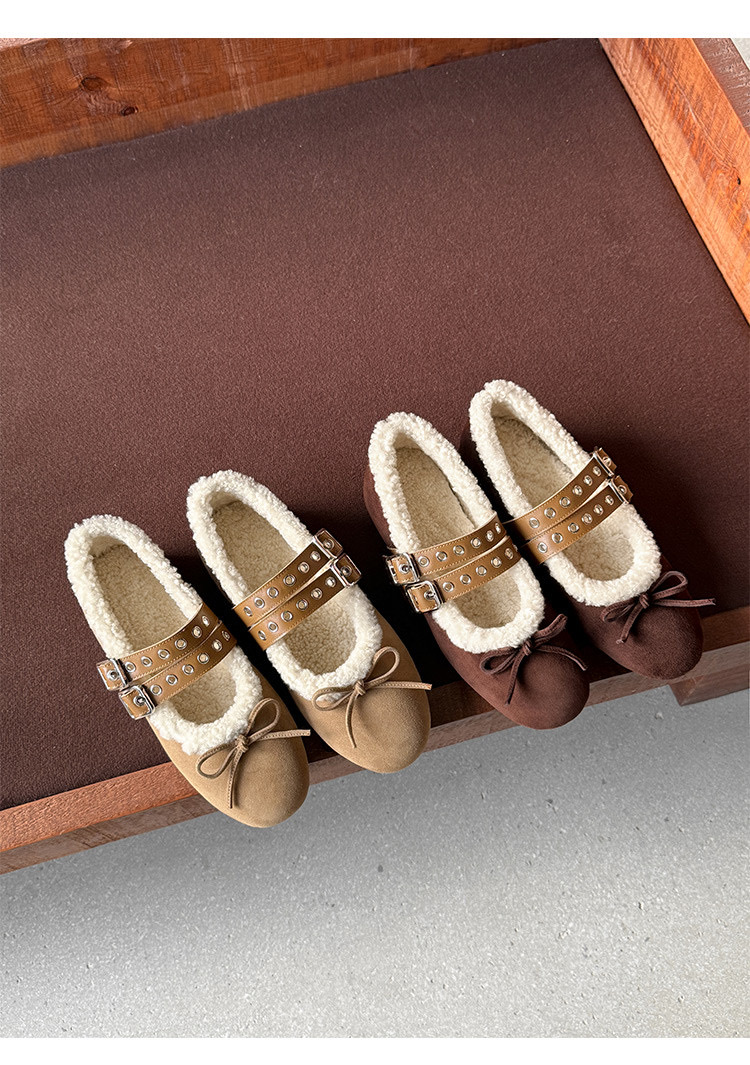 韩系学院风潮流风休闲风纯色单鞋加绒