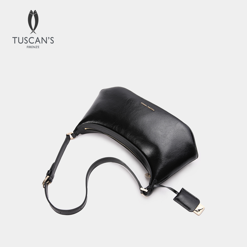 【利群】 TUSCAN'S时代双鱼轻巧油蜡皮链带单肩包FW24