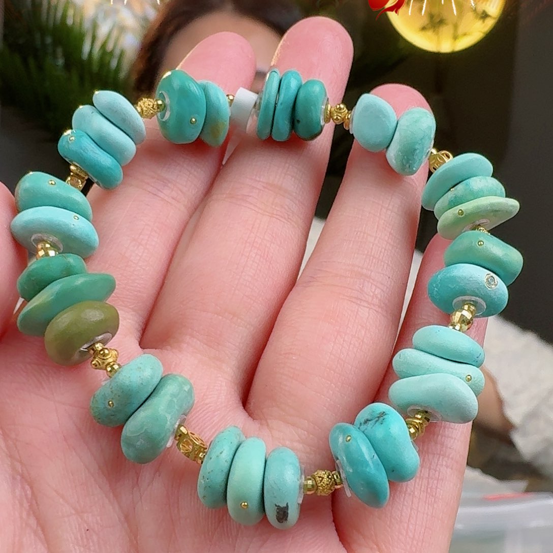 绿松石珠宝奇石18K金镶嵌