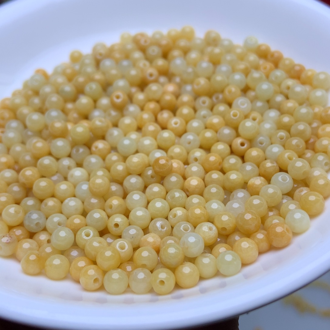 未镶嵌手链翡翠卡4冰黄100个