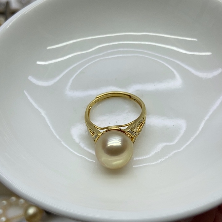海水珍珠戒指银S925镶嵌