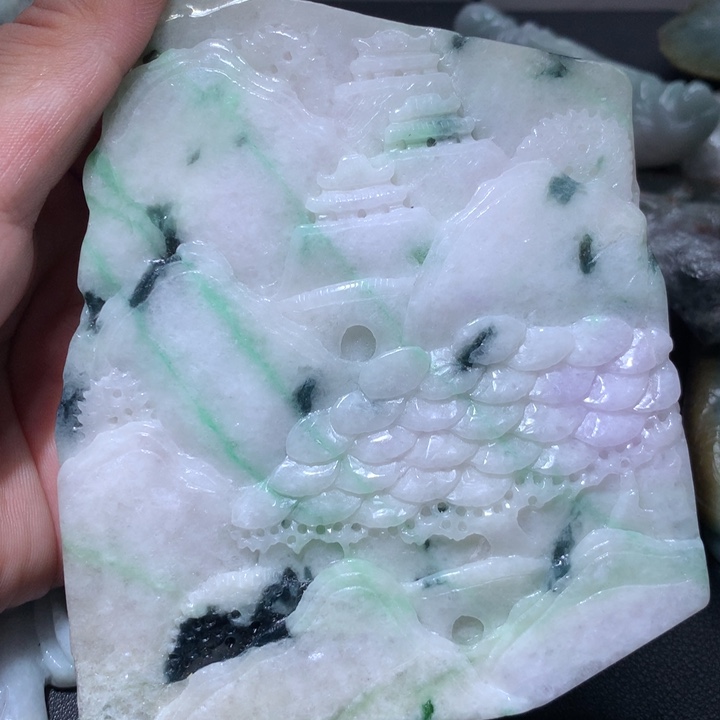 翡翠未镶嵌颈饰保真天然A货翡翠