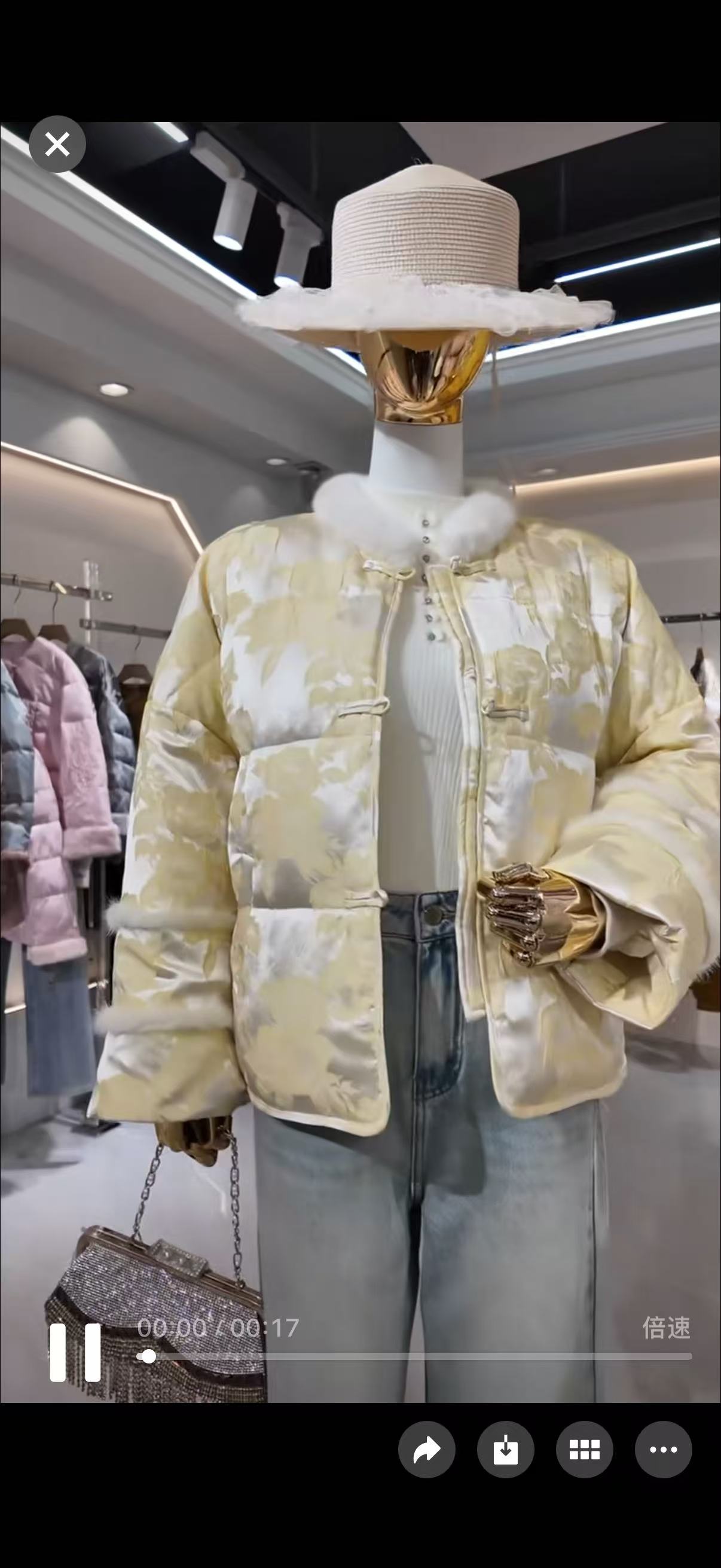 休闲风提花拼接翻领女装时尚秋冬休闲女款