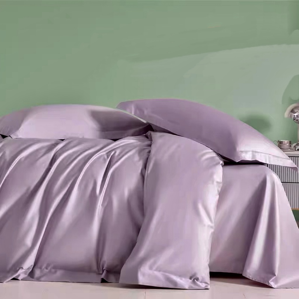 100%纯棉全棉新疆阿瓦提长绒棉纯色简约轻奢四季款三件套