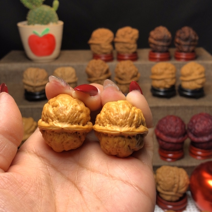 文玩核桃把件44脑纹蛙