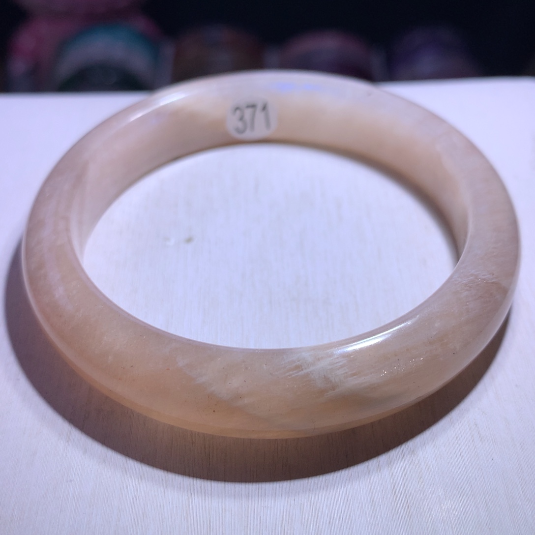 手镯银S925镶嵌水晶橙月光金太阳共生59.4圈371