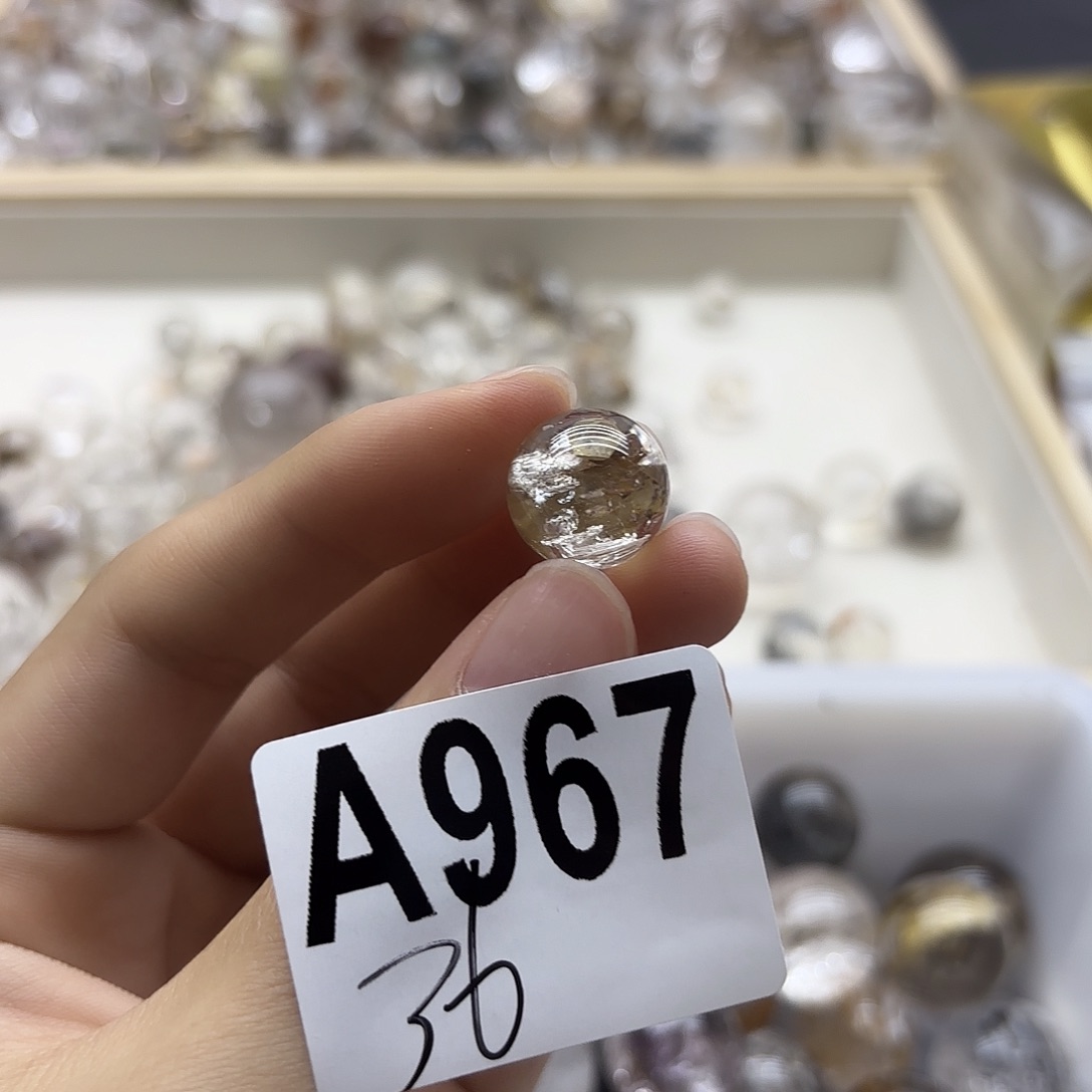 桃***华珠宝半成品水晶未镶嵌967