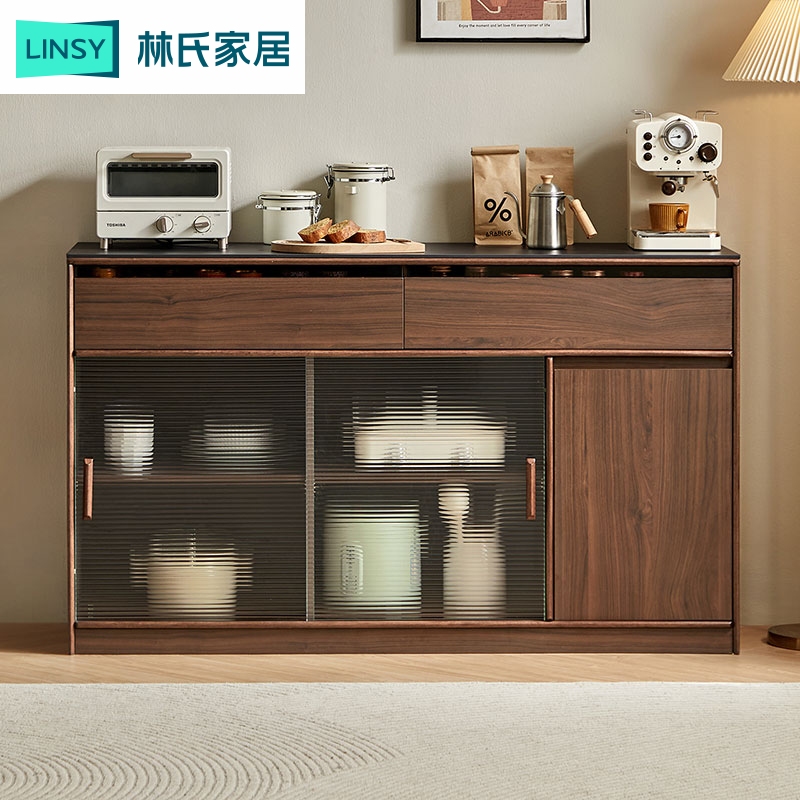 林氏家居中古风餐边柜子靠墙一体储物柜客厅置物橱柜家用UM3T-A1