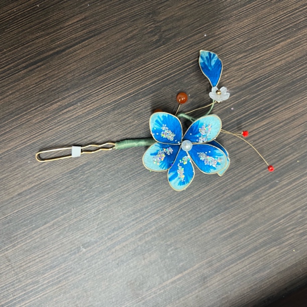 大麦吖古风发饰汉服绒花发簪 手工制作默认微瑕