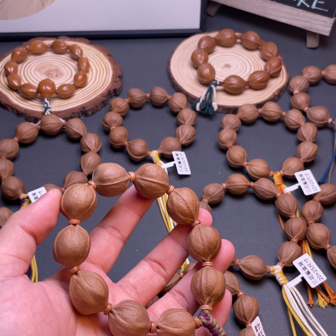 风***淡手串橄榄核梅林铁核三花鲨鱼背原皮素串20×24尺寸