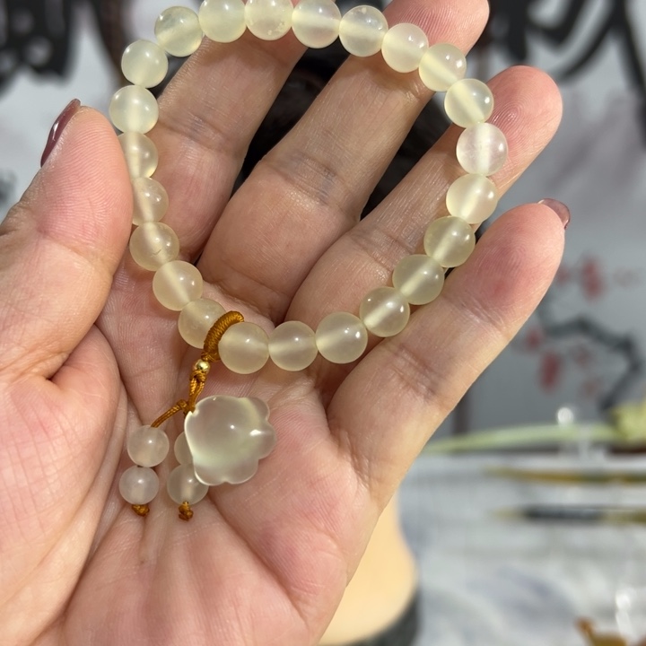 蛇纹石玉发饰未镶嵌毛货手串