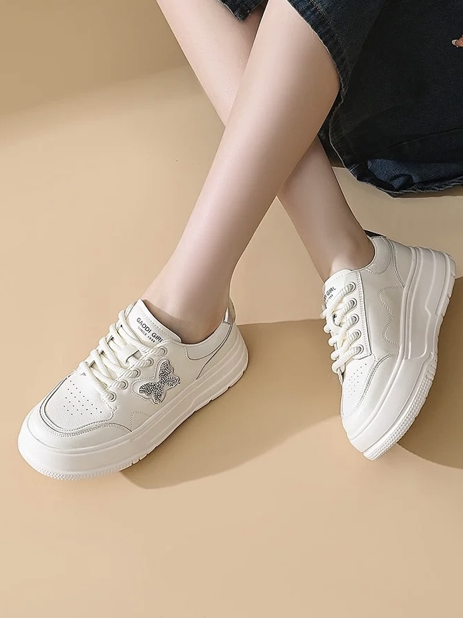 厚底时尚百搭里外牛皮超轻鞋底休闲板鞋