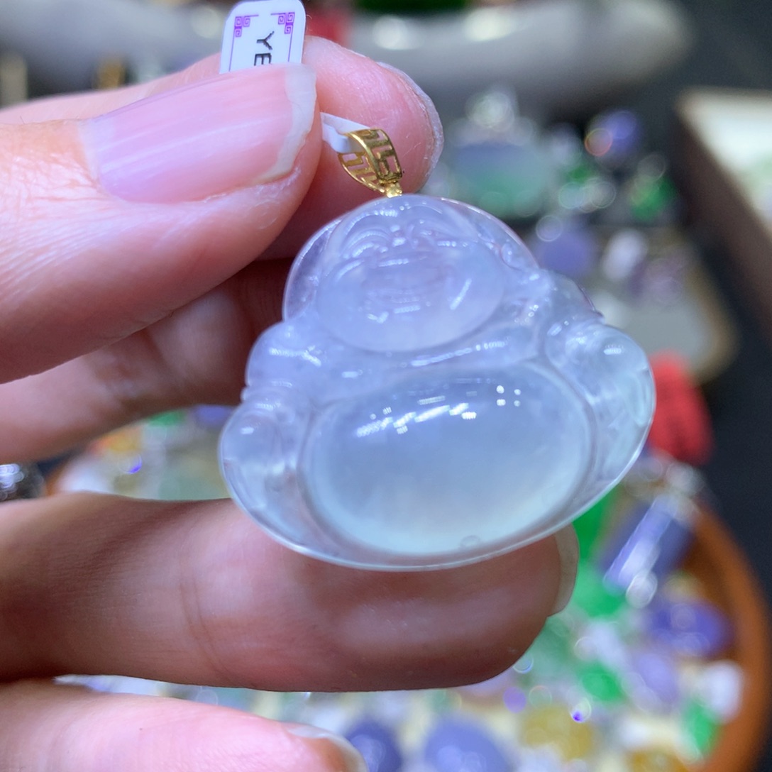 【闪购商品】翡翠颈饰18K金镶嵌翡翠吊坠项链