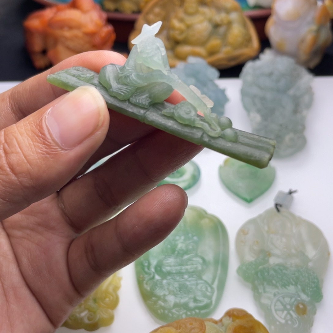 定制翡翠未镶嵌渔翁得利