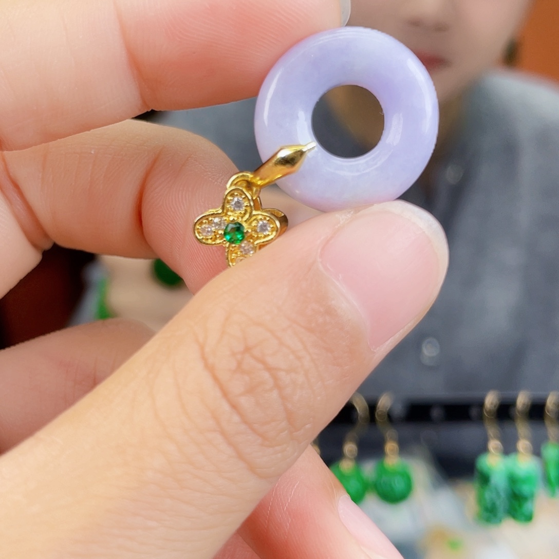 翡翠未镶嵌耳饰饰品