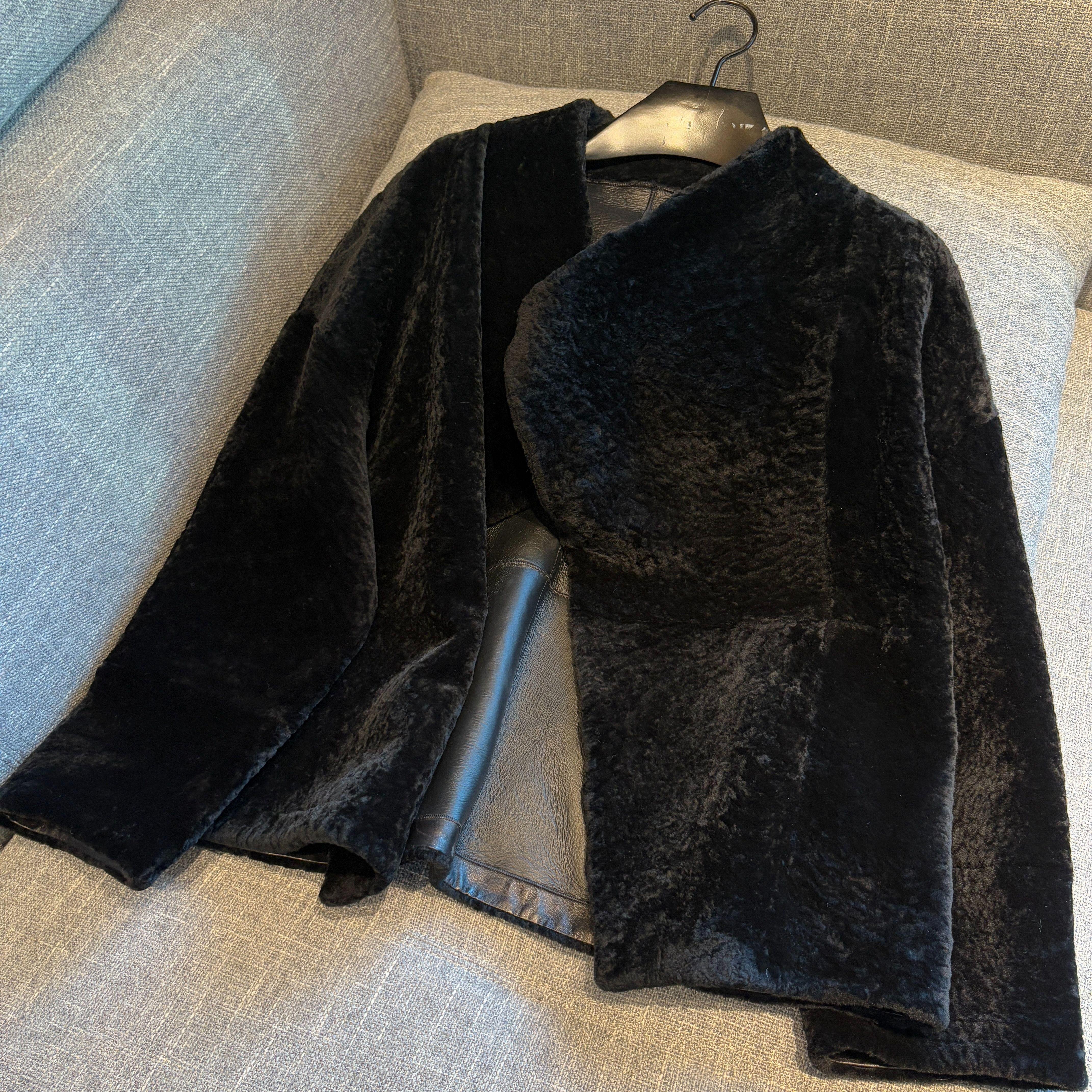 【MUOOT】25年新款黑色皮毛一体外套116E11262