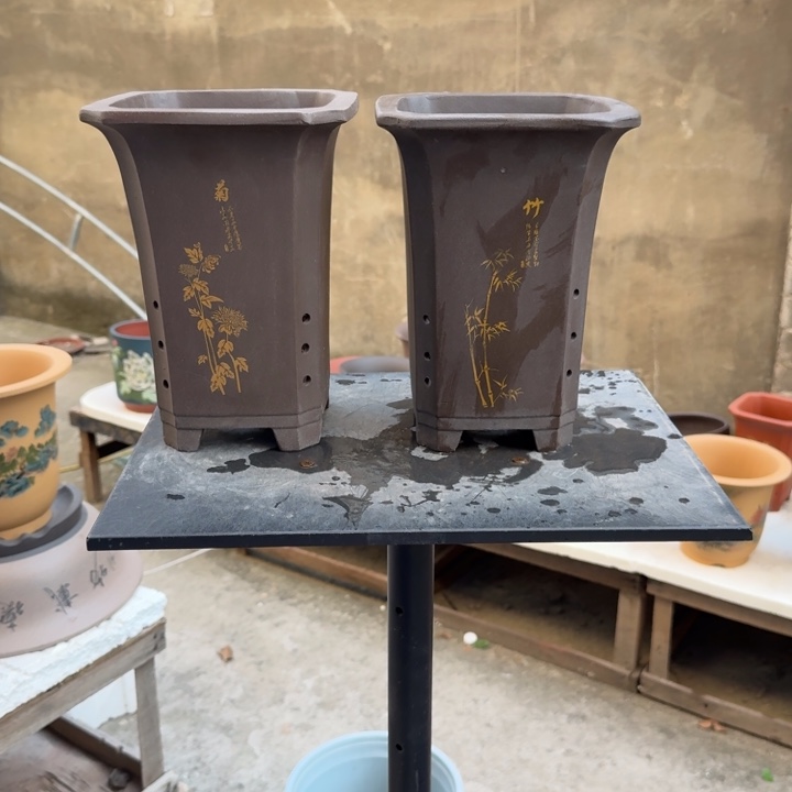 高度22口径16俩只 紫砂花盆