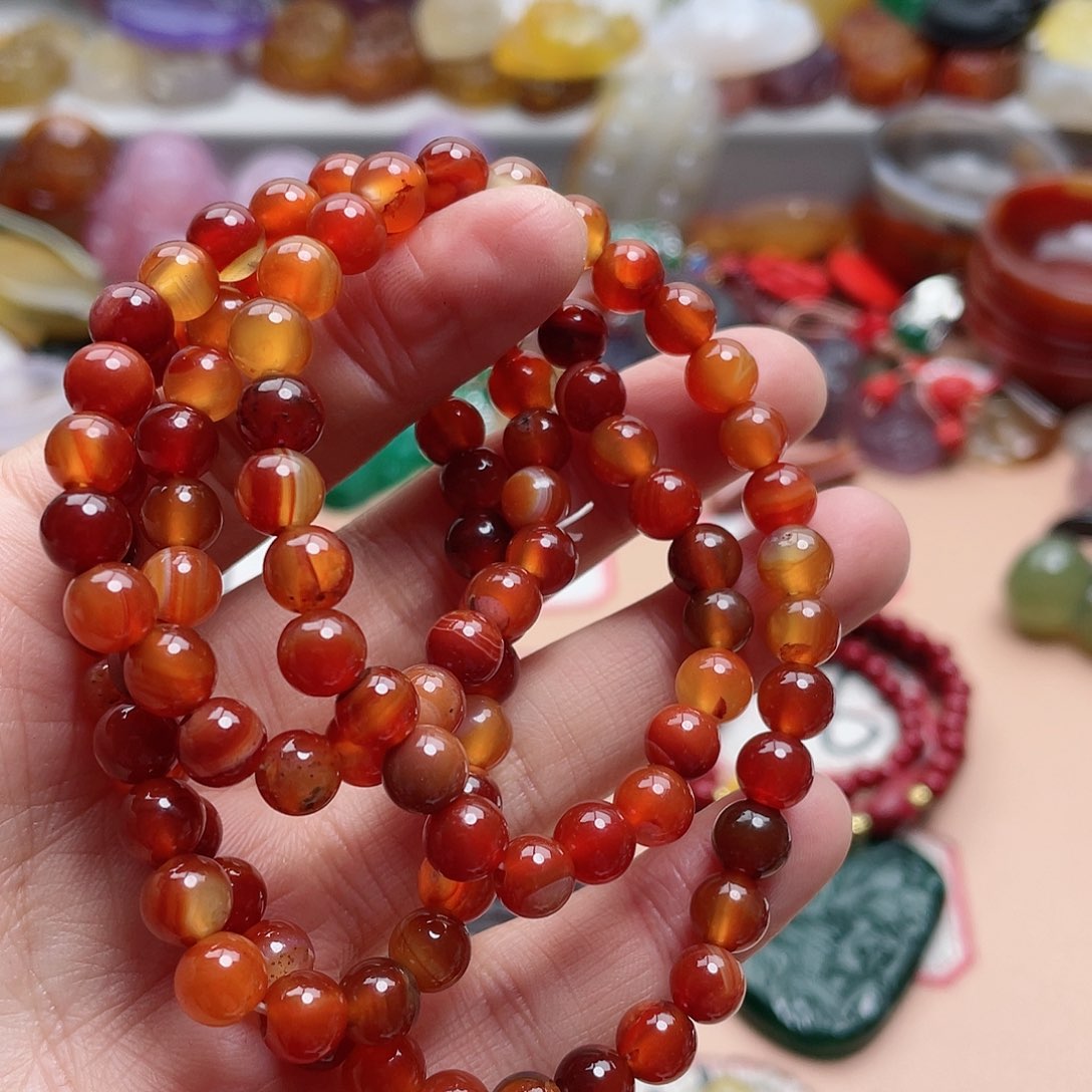 玛瑙/玉髓颈饰合金偶**悟