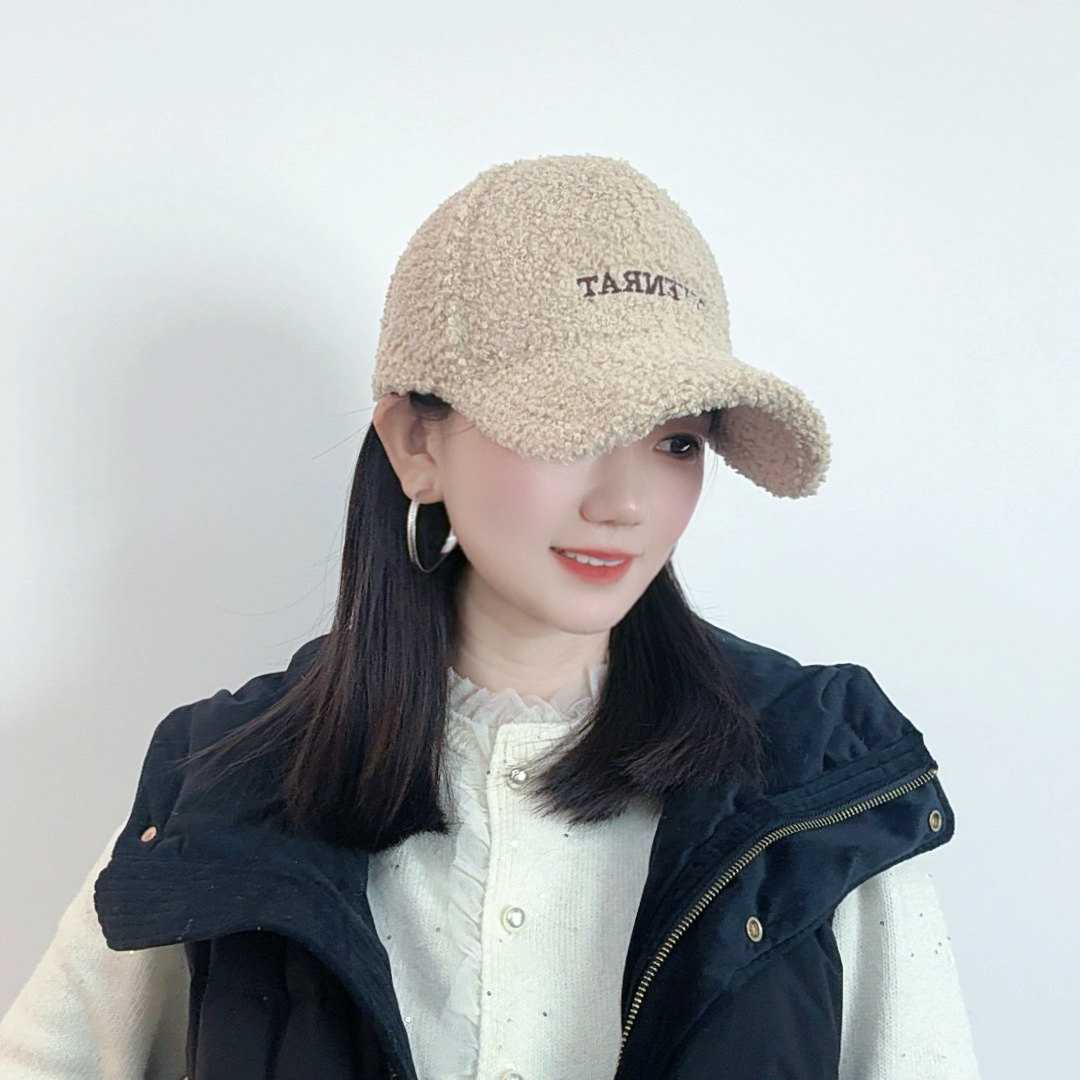 【羊羔毛CO】新款硬顶冬帽加绒加厚刺绣网红时尚保暖棒球帽冬季户外