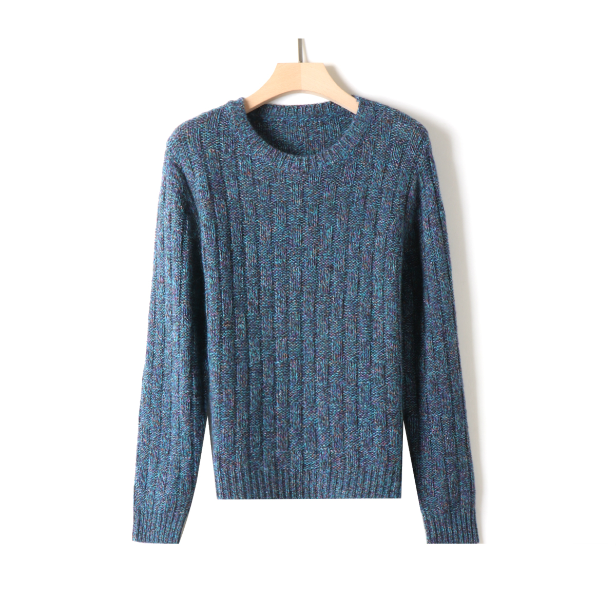 MINGSIKA/名斯卡毛衣针织时尚百搭女士圆领套头长袖5AM929-E123