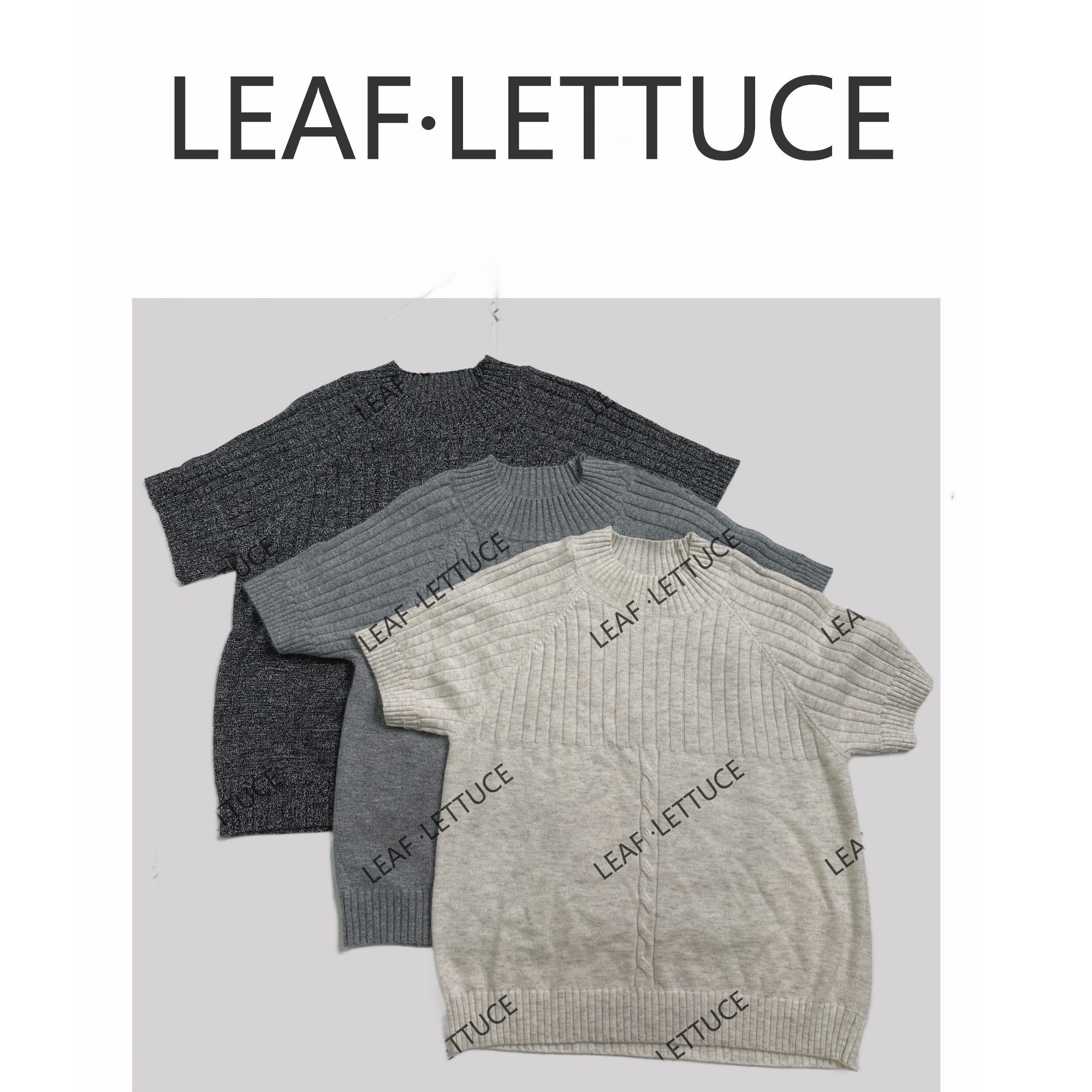 【LEAF LETTUCE】00124/6802老钱风针织短袖