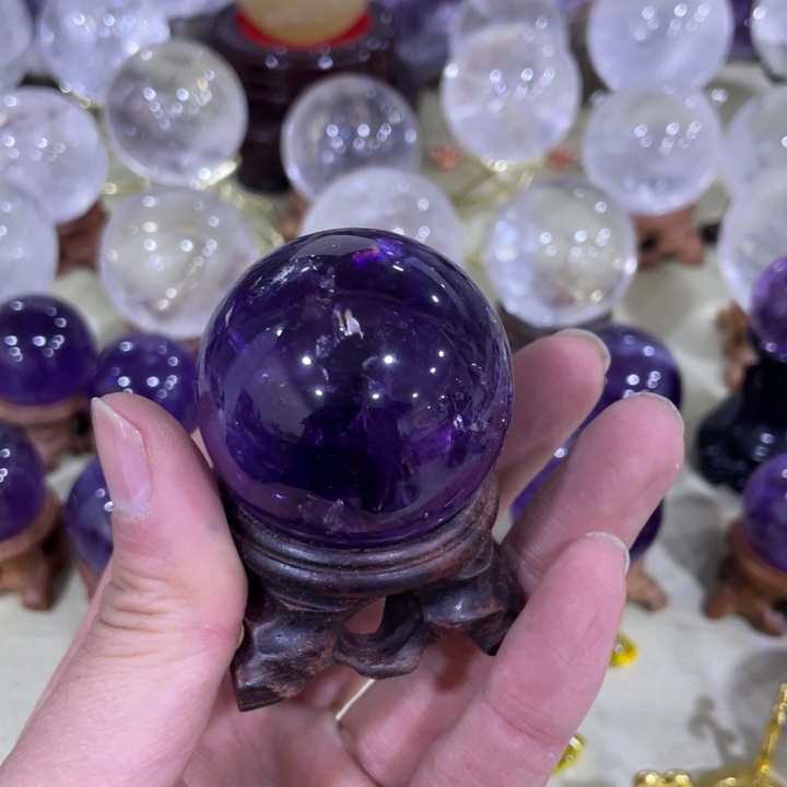 紫晶钛晶摆件未镶嵌