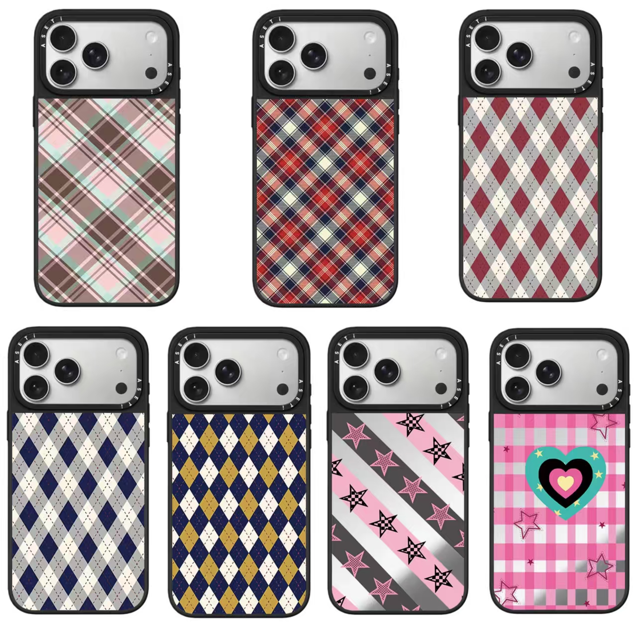 【超爱壳专属】镜面新款秋冬格纹系列苹果iPhone防摔手机壳保护套