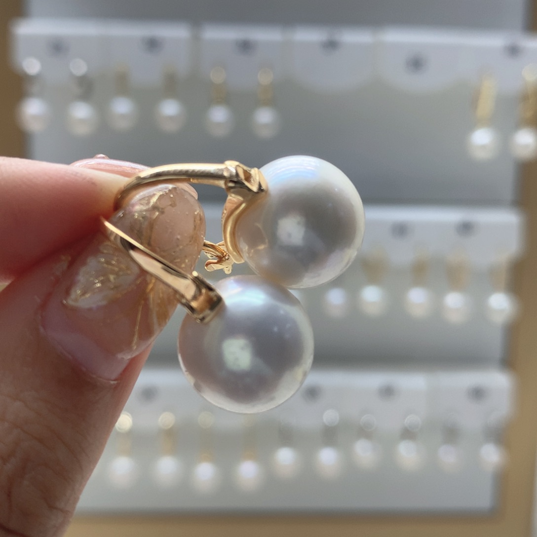 淡水珍珠耳饰银S925镶嵌