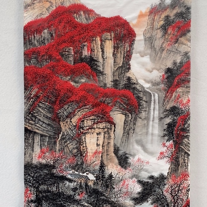 国画鸿运当头四尺竖幅